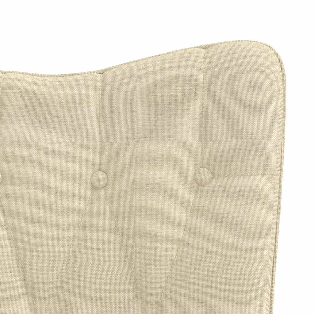 Recliner with footrest, cream, fabric