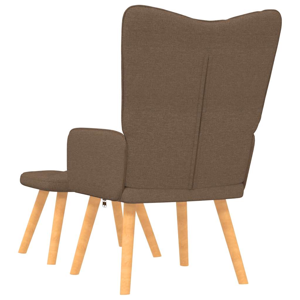 Recliner chair with footrest, brown, fabric