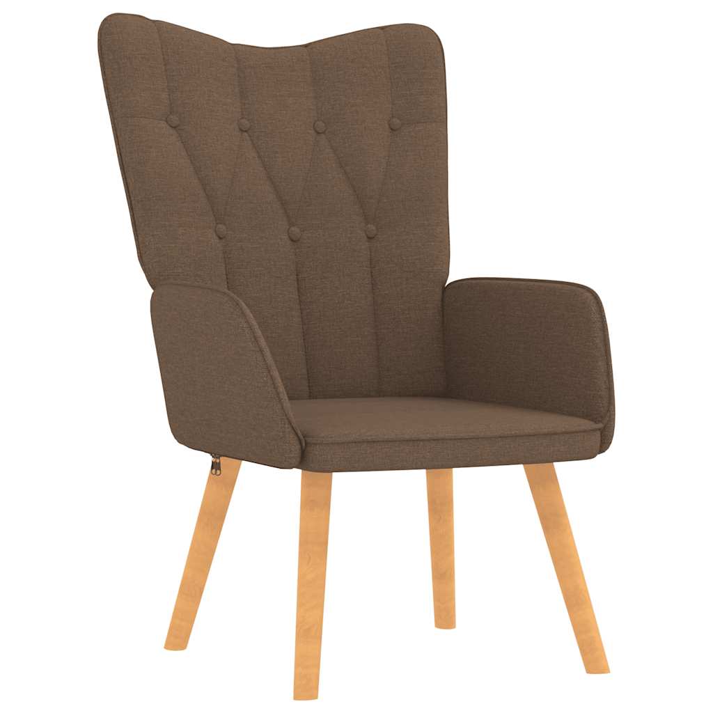 Recliner chair with footrest, brown, fabric