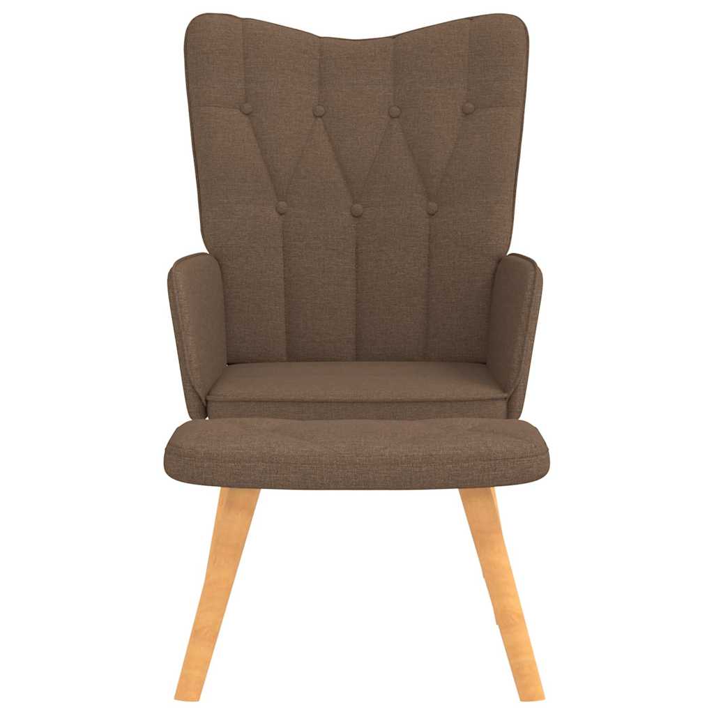 Recliner chair with footrest, brown, fabric