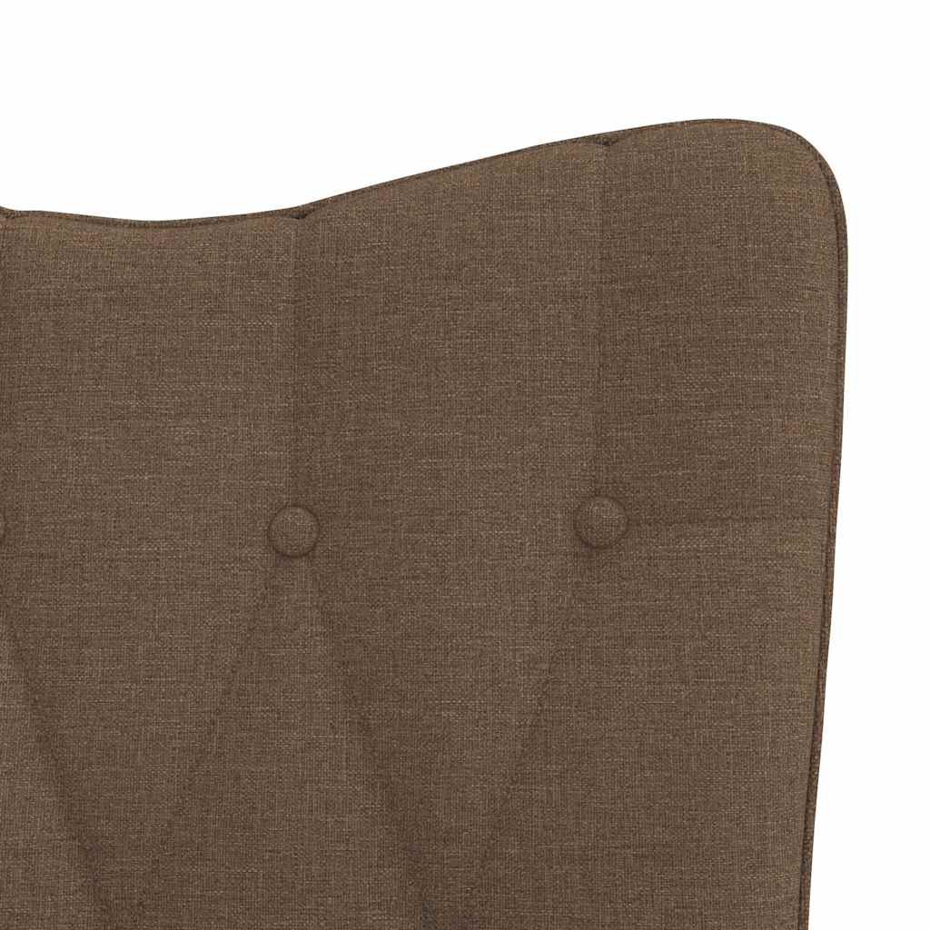 Recliner chair with footrest, brown, fabric