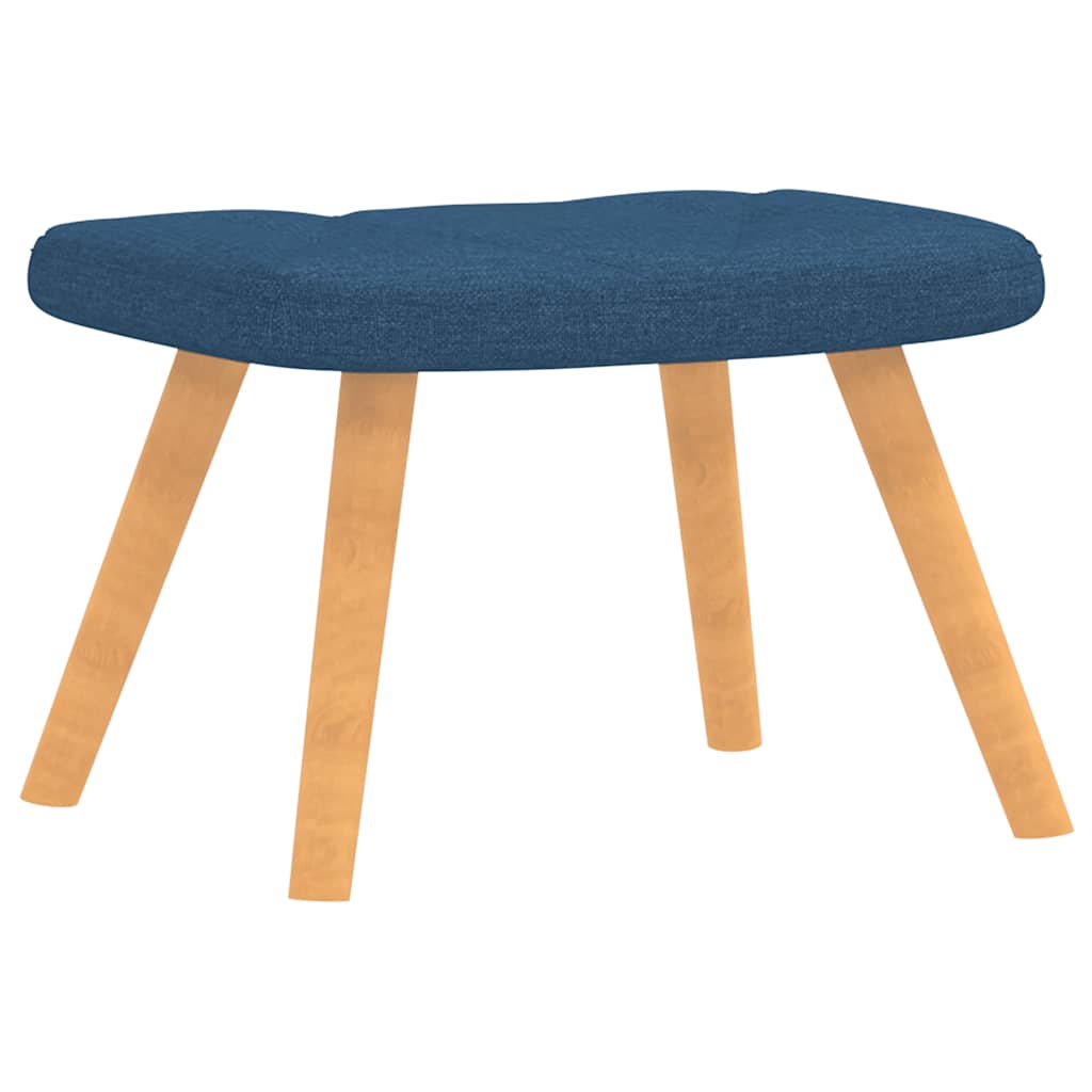 Recliner chair with footrest, blue, fabric