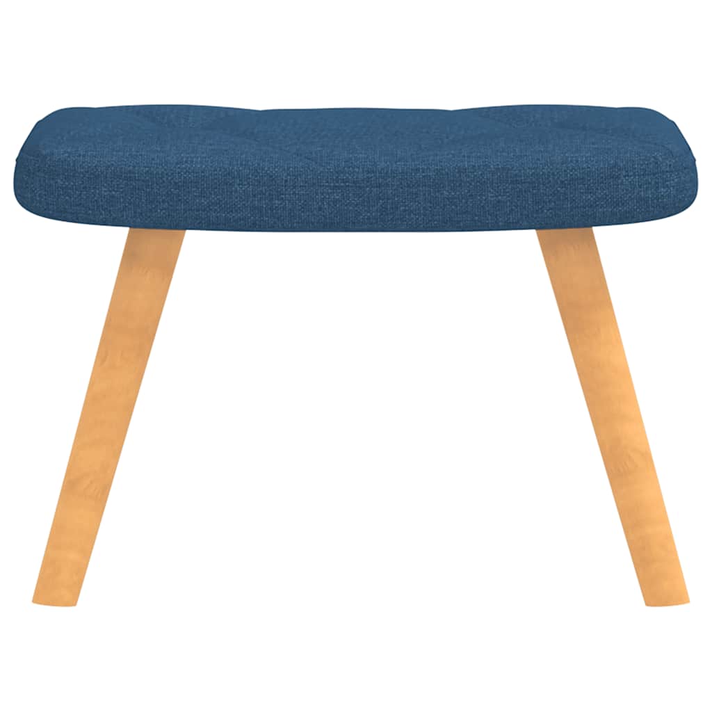 Recliner chair with footrest, blue, fabric
