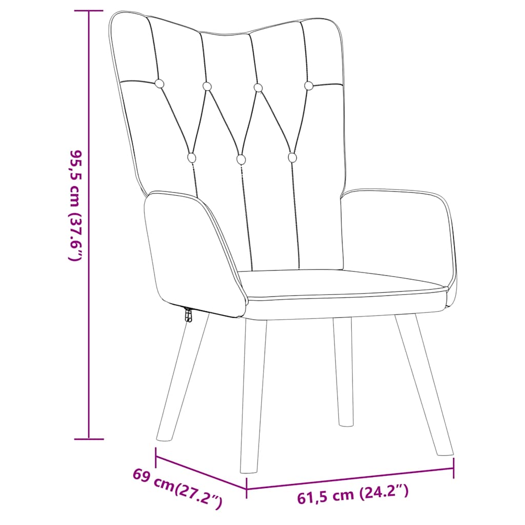 Recliner chair with footrest, blue, fabric