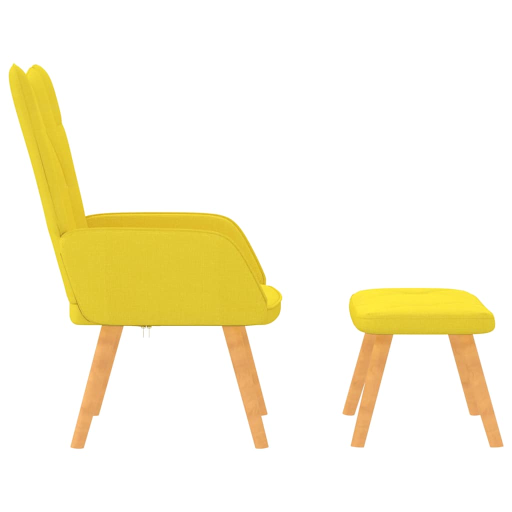 Mustard fabric recliner with footrest