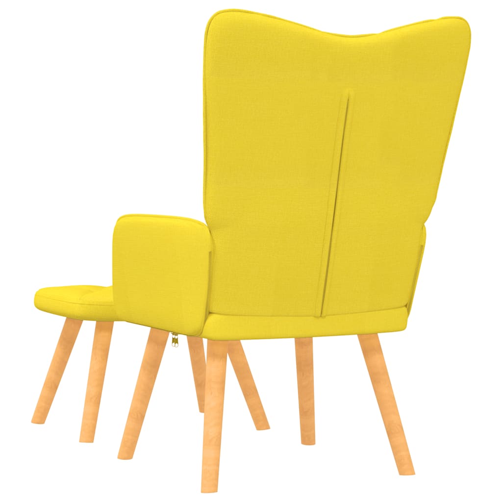 Mustard fabric recliner with footrest