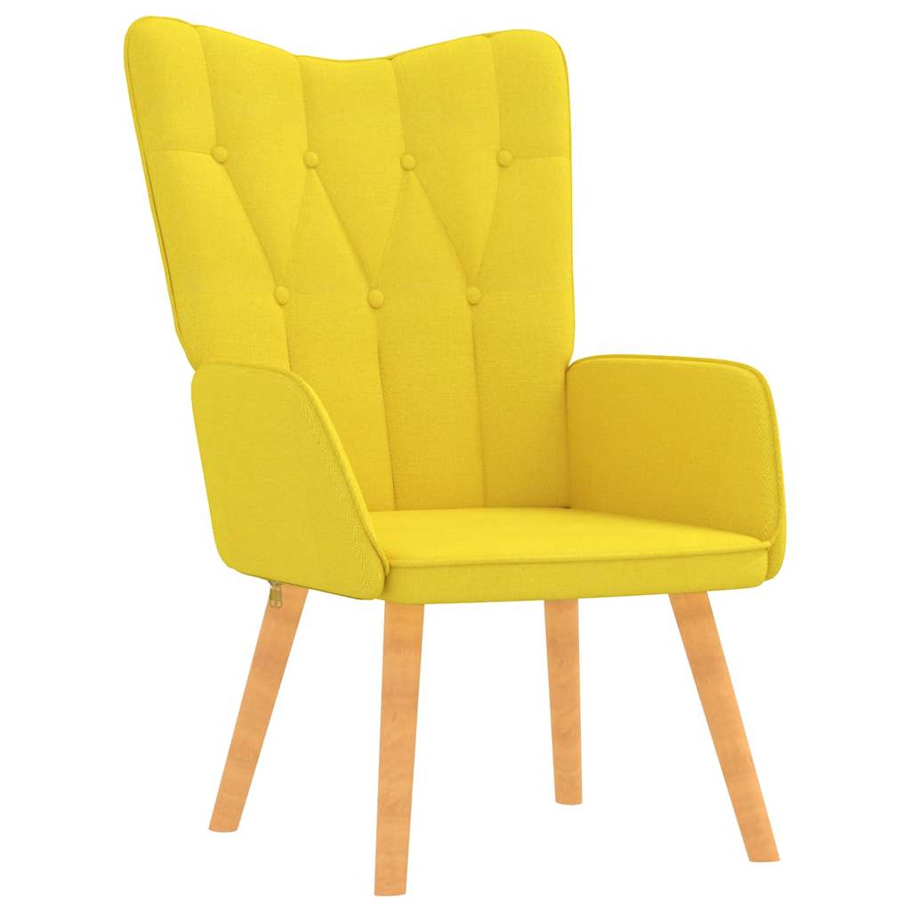 Mustard fabric recliner with footrest