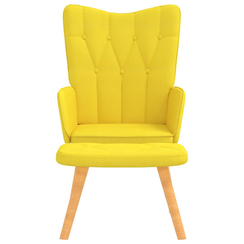 Mustard fabric recliner with footrest