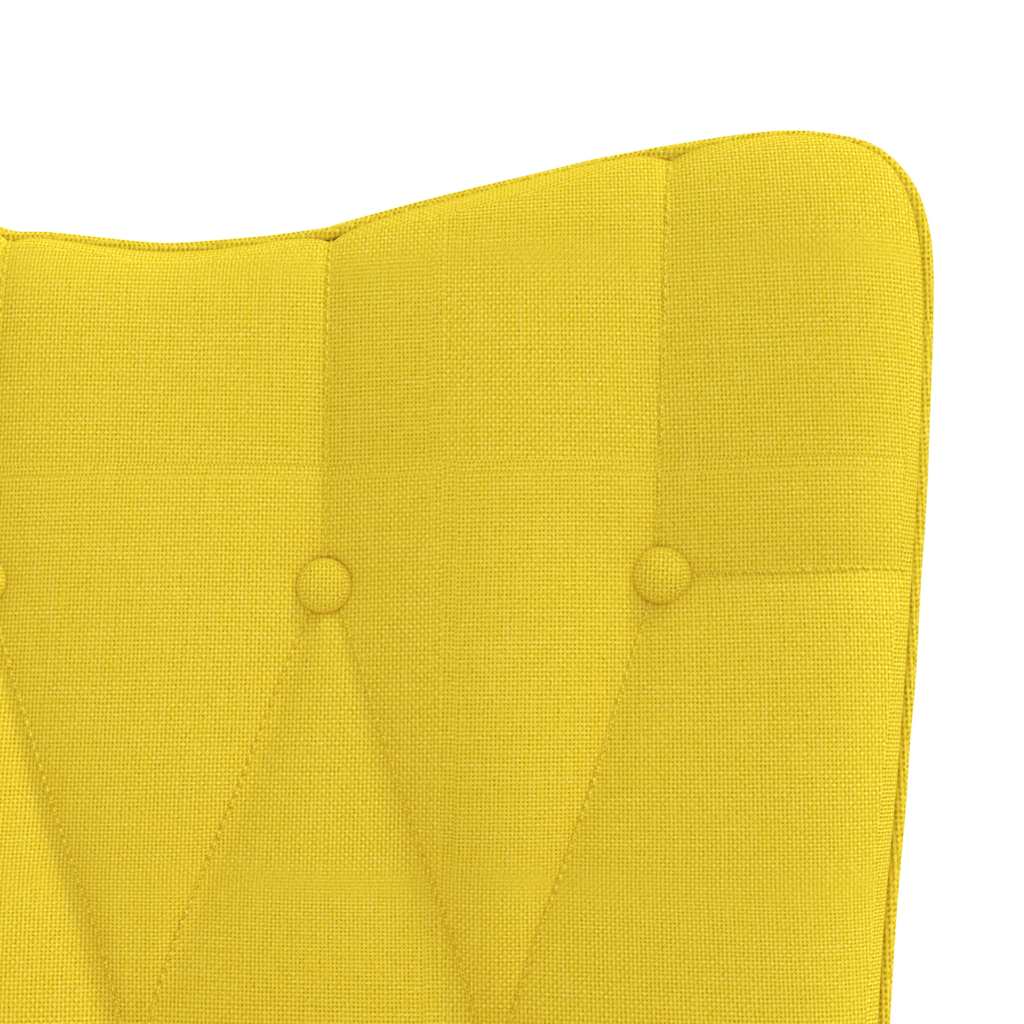Mustard fabric recliner with footrest