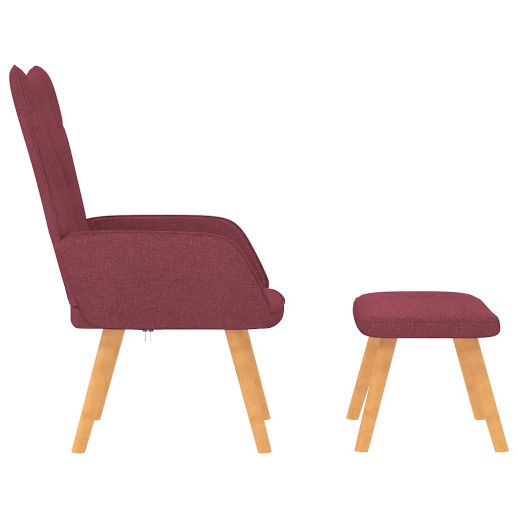Recliner with footrest, wine red, fabric