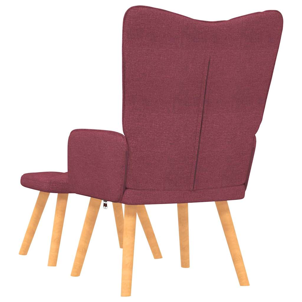 Recliner with footrest, wine red, fabric