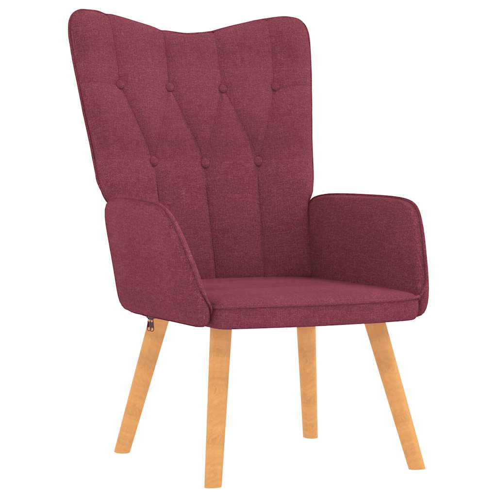 Recliner with footrest, wine red, fabric