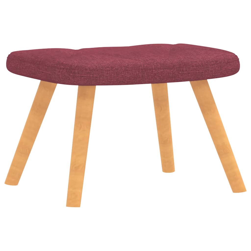 Recliner with footrest, wine red, fabric