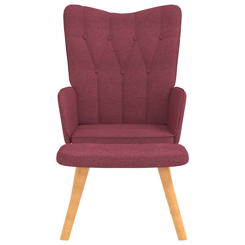 Recliner with footrest, wine red, fabric