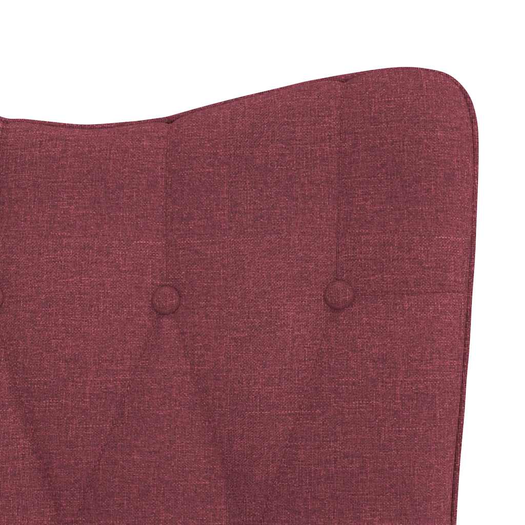 Recliner with footrest, wine red, fabric