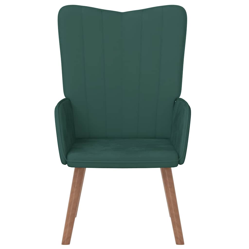 Recliner, dark green, velvet