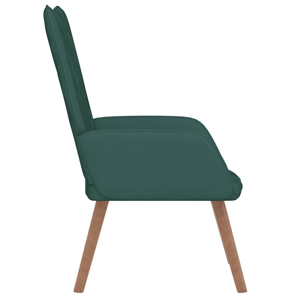 Recliner, dark green, velvet