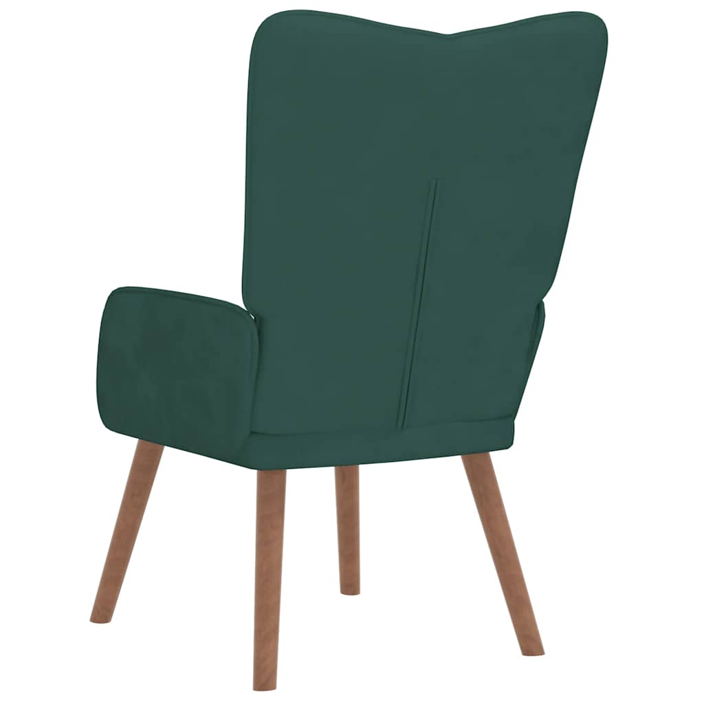 Recliner, dark green, velvet