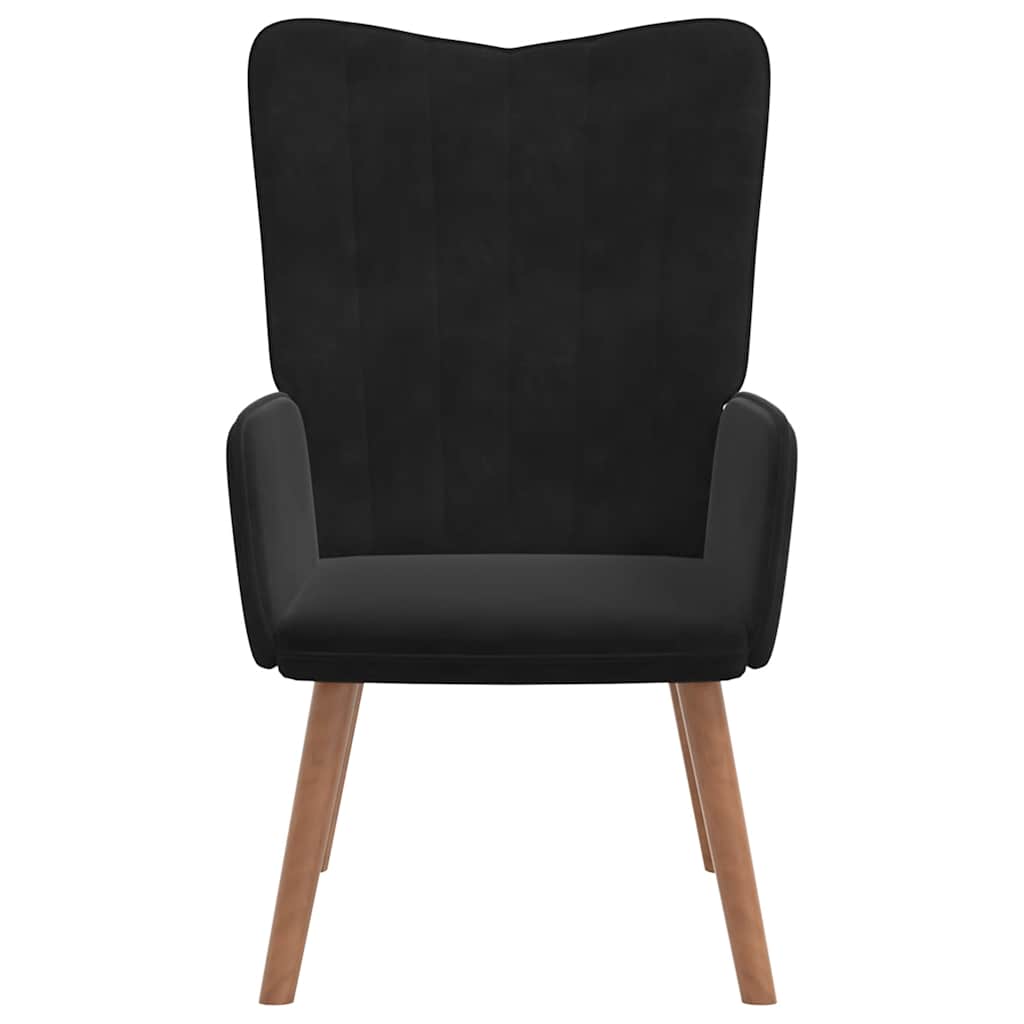 Lounge chair, black, velvet