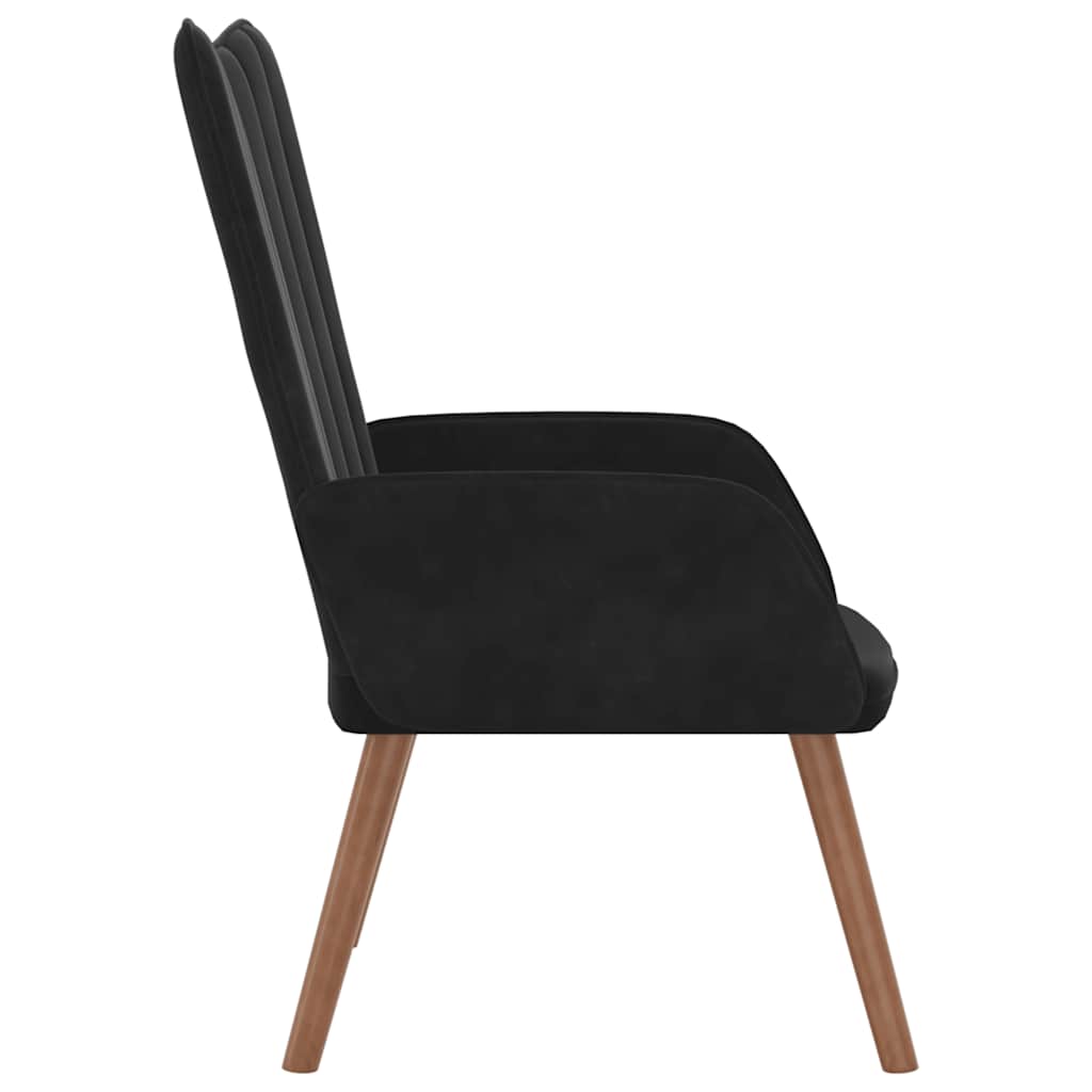 Lounge chair, black, velvet