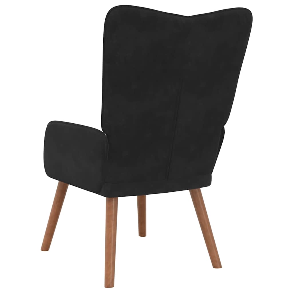 Lounge chair, black, velvet