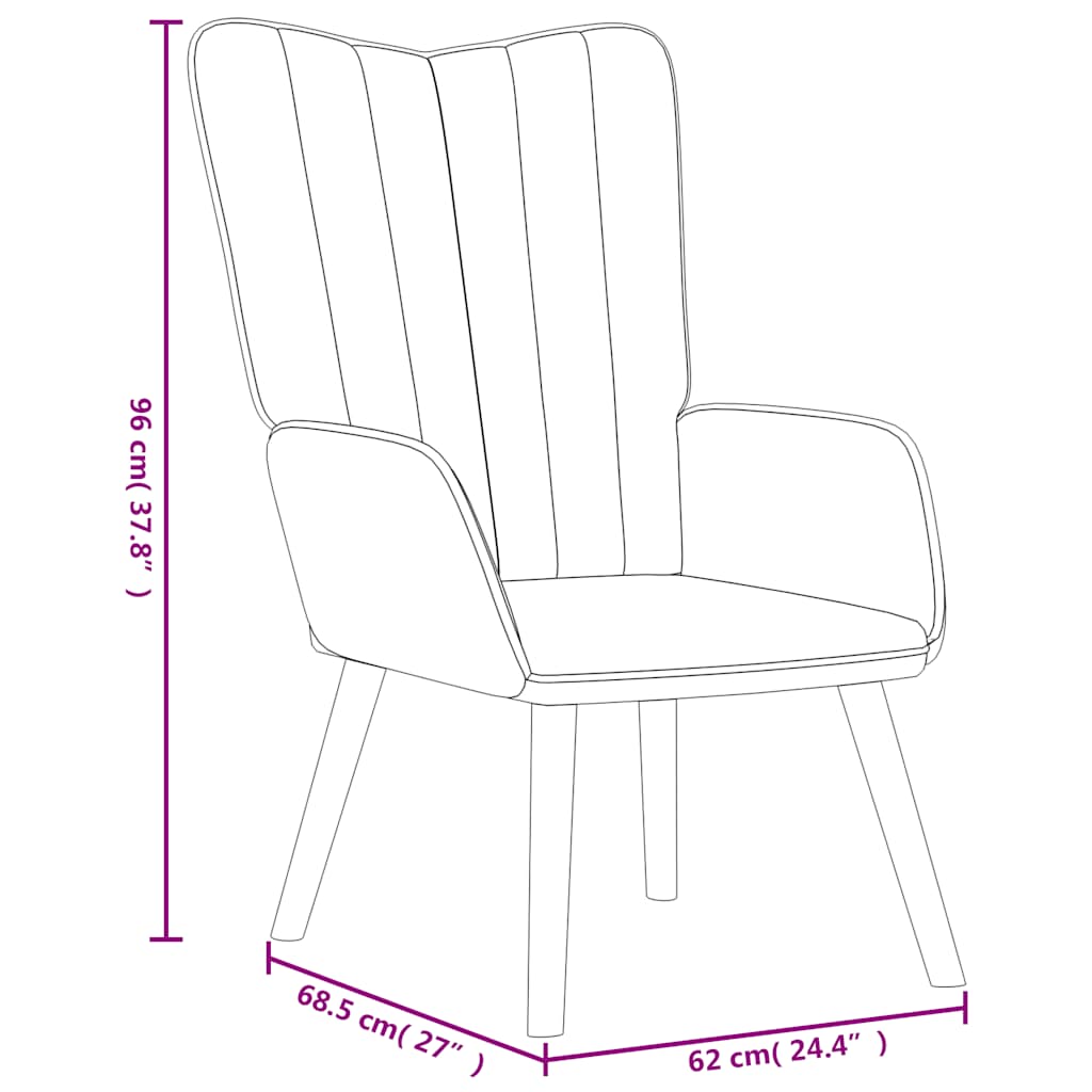 Lounge chair, black, velvet