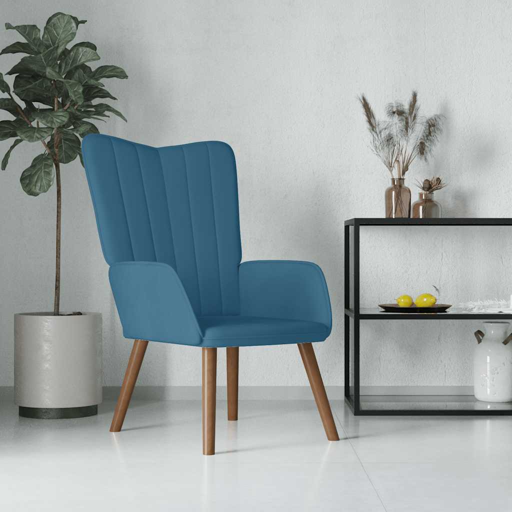 Lounge chair, blue, velvet