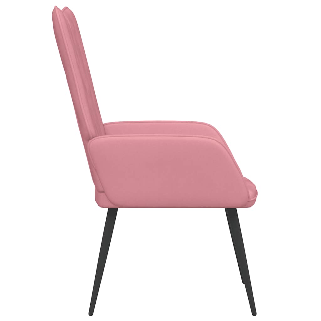 Lounge chair, pink, velvet