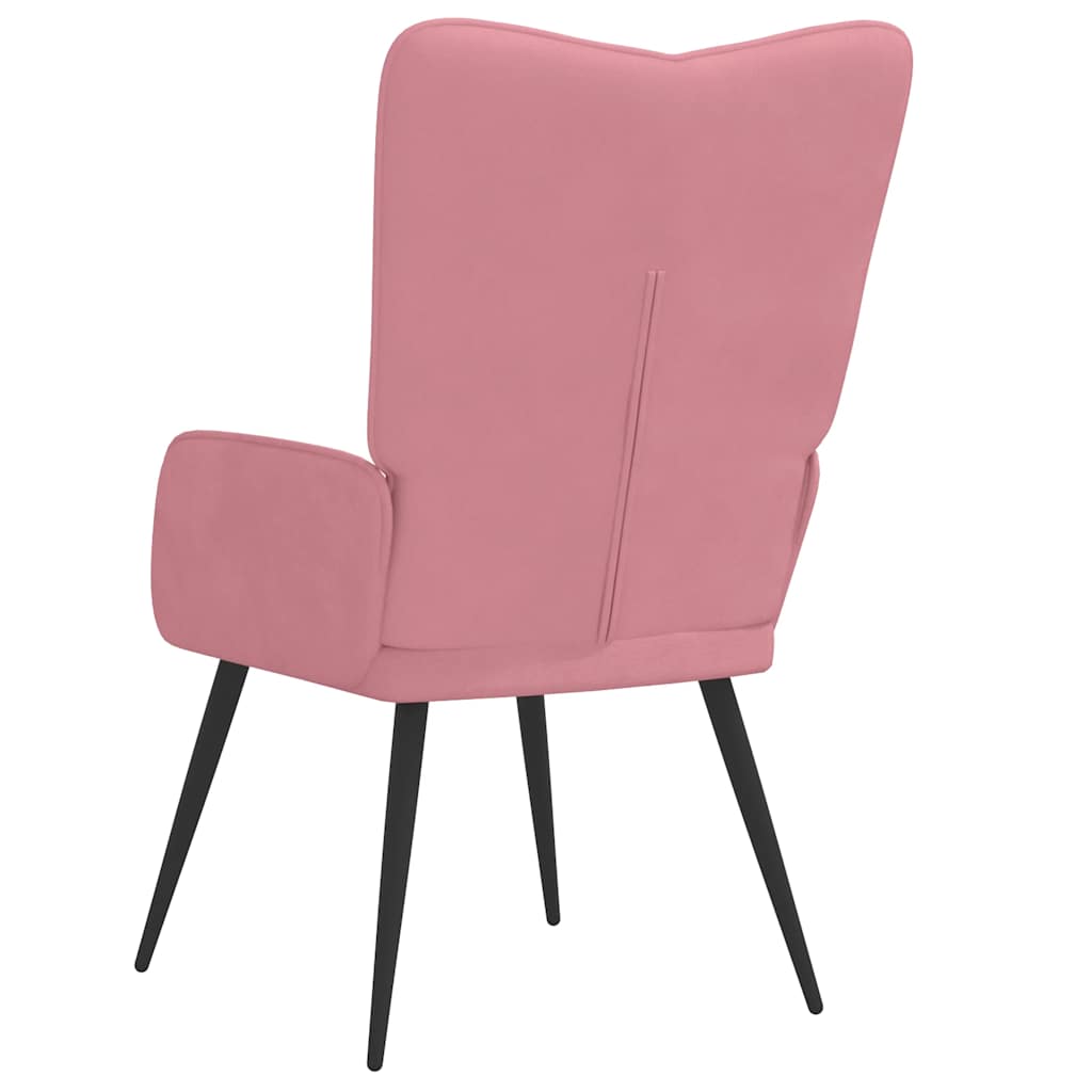 Lounge chair, pink, velvet