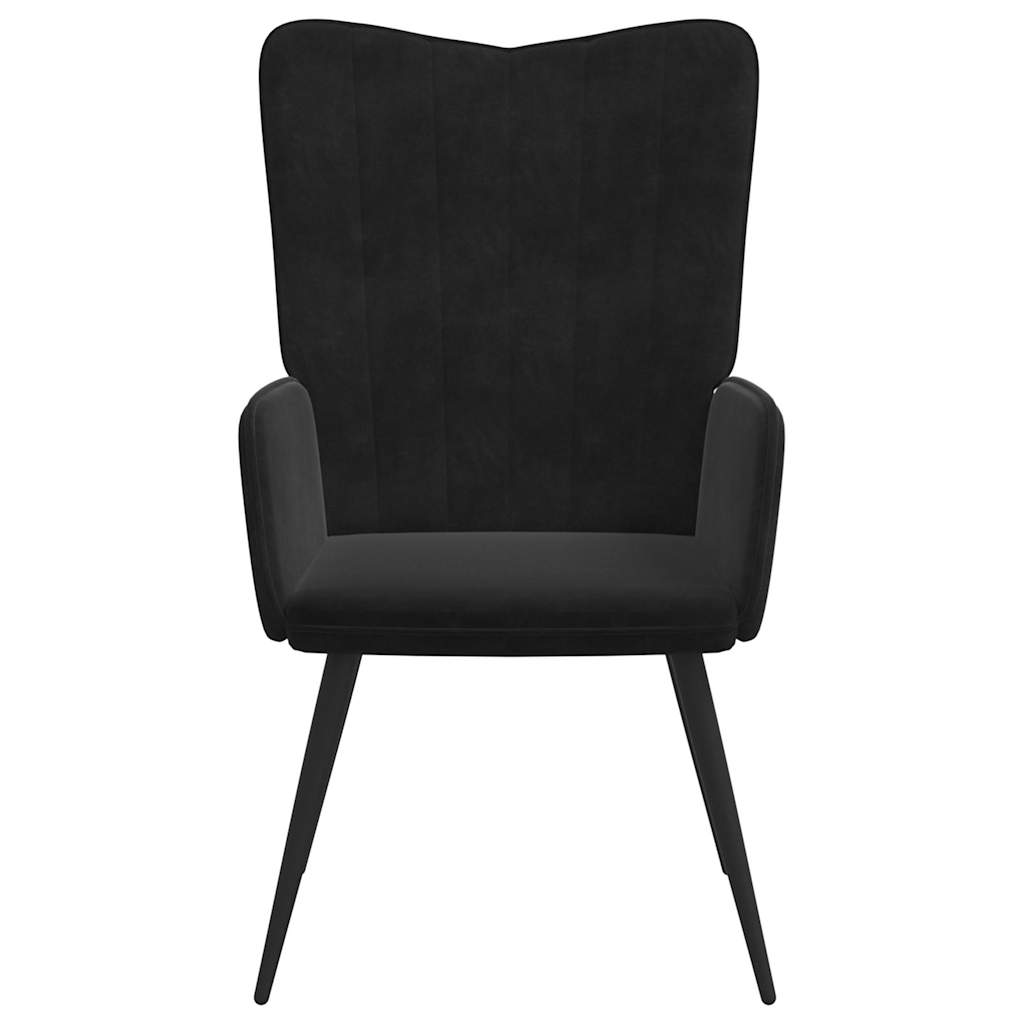 Lounge chair, black, velvet