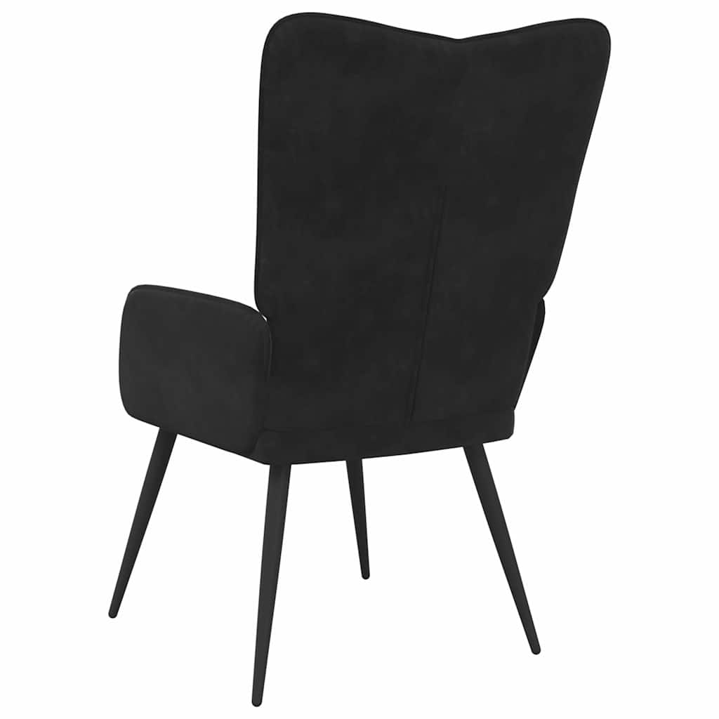 Lounge chair, black, velvet