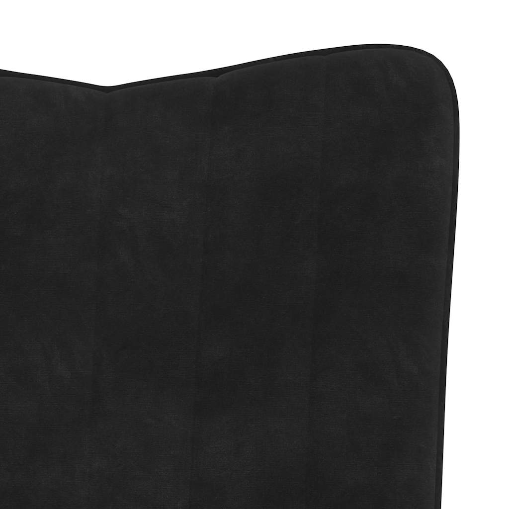 Lounge chair, black, velvet