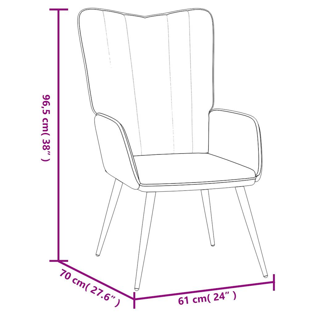 Lounge chair, black, velvet