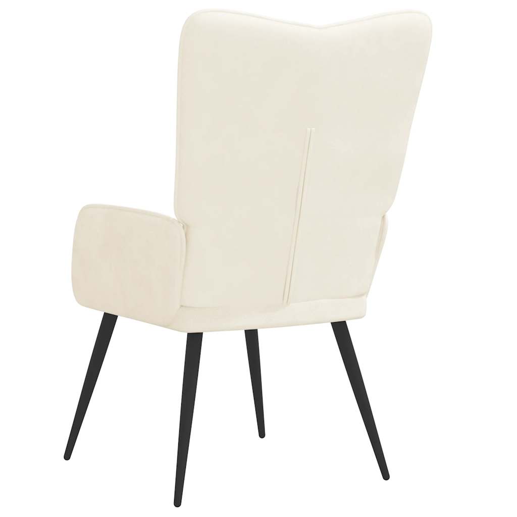 Lounge chair, cream white, velvet