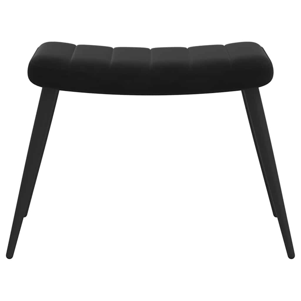 Relax chair with footrest, black, velvet