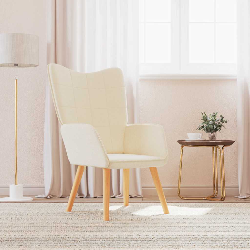 Lounge chair, cream, fabric