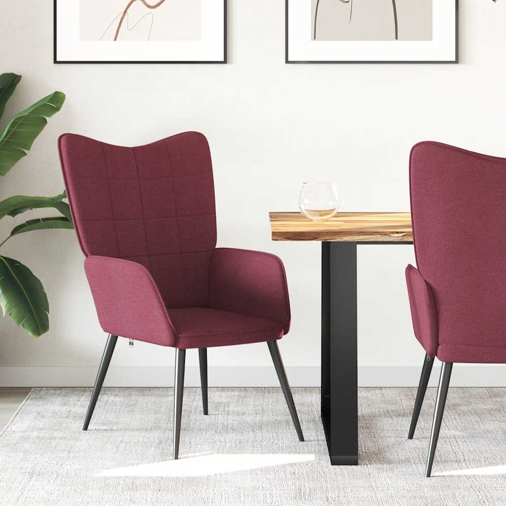 Armchair, burgundy, fabric