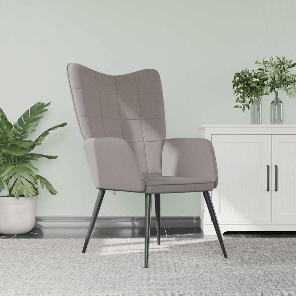 Lounge chair, taupe, fabric