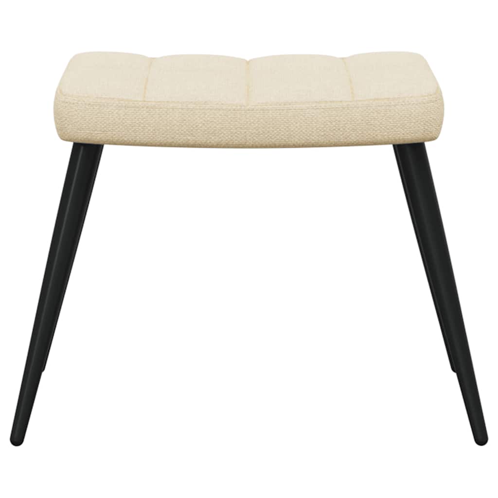Recliner with footrest, cream, fabric