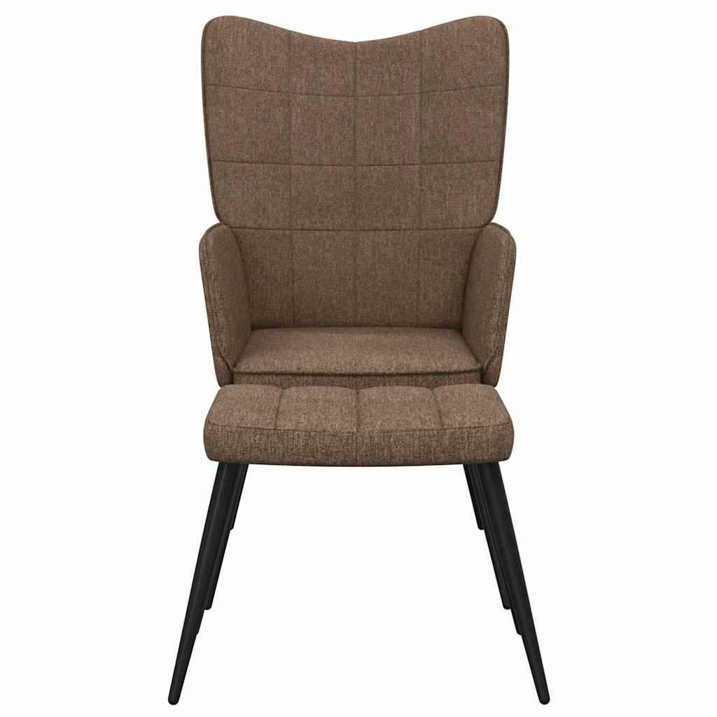 Recliner with footrest, brown, fabric