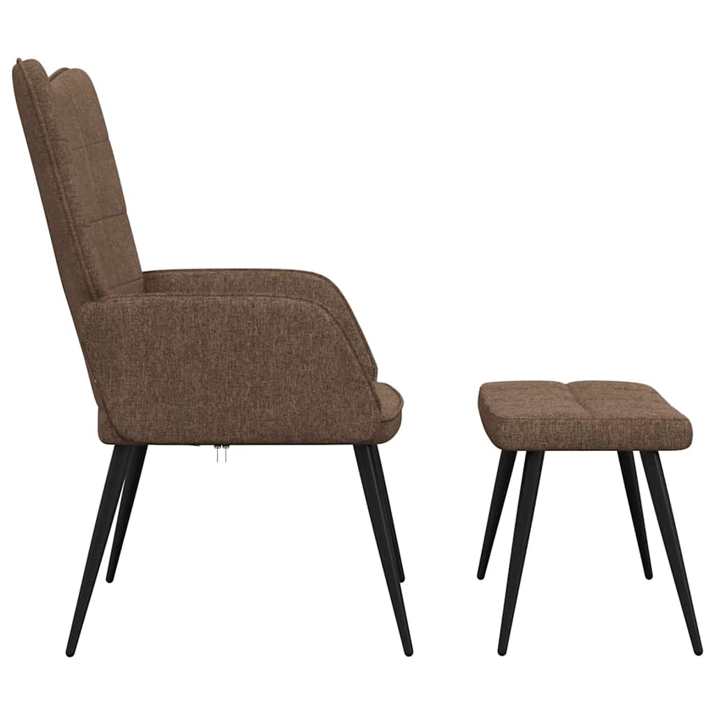 Recliner with footrest, brown, fabric