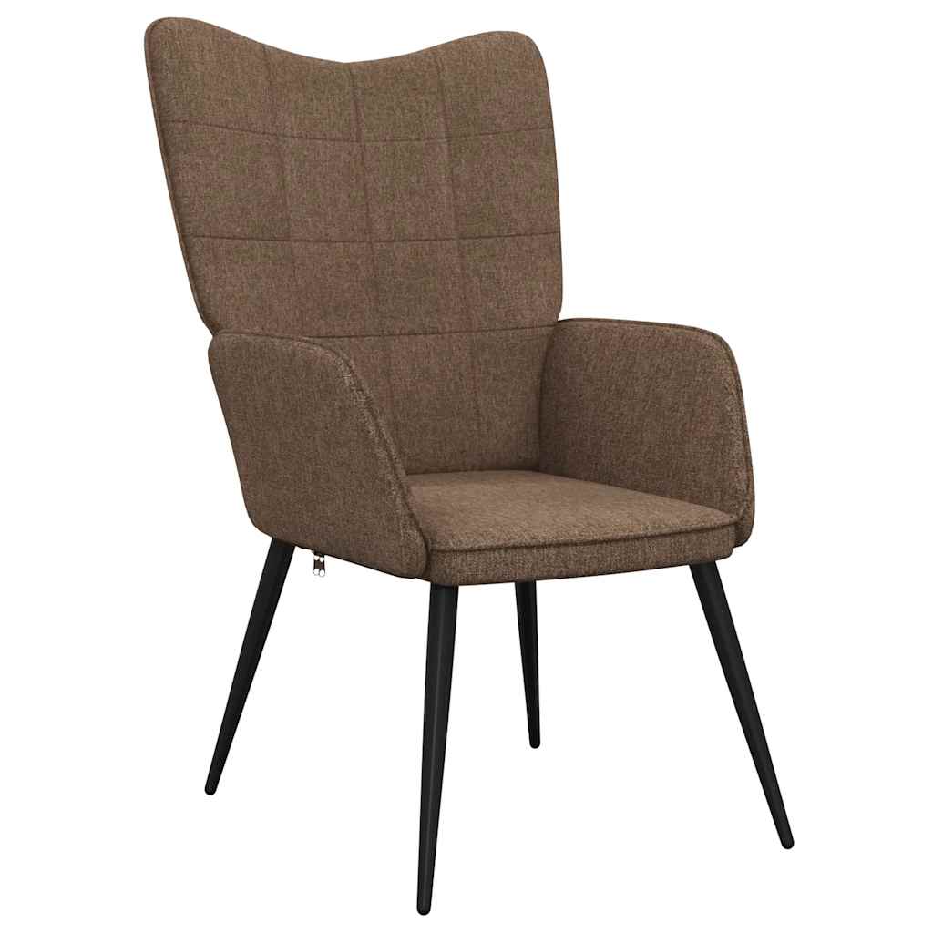 Recliner with footrest, brown, fabric