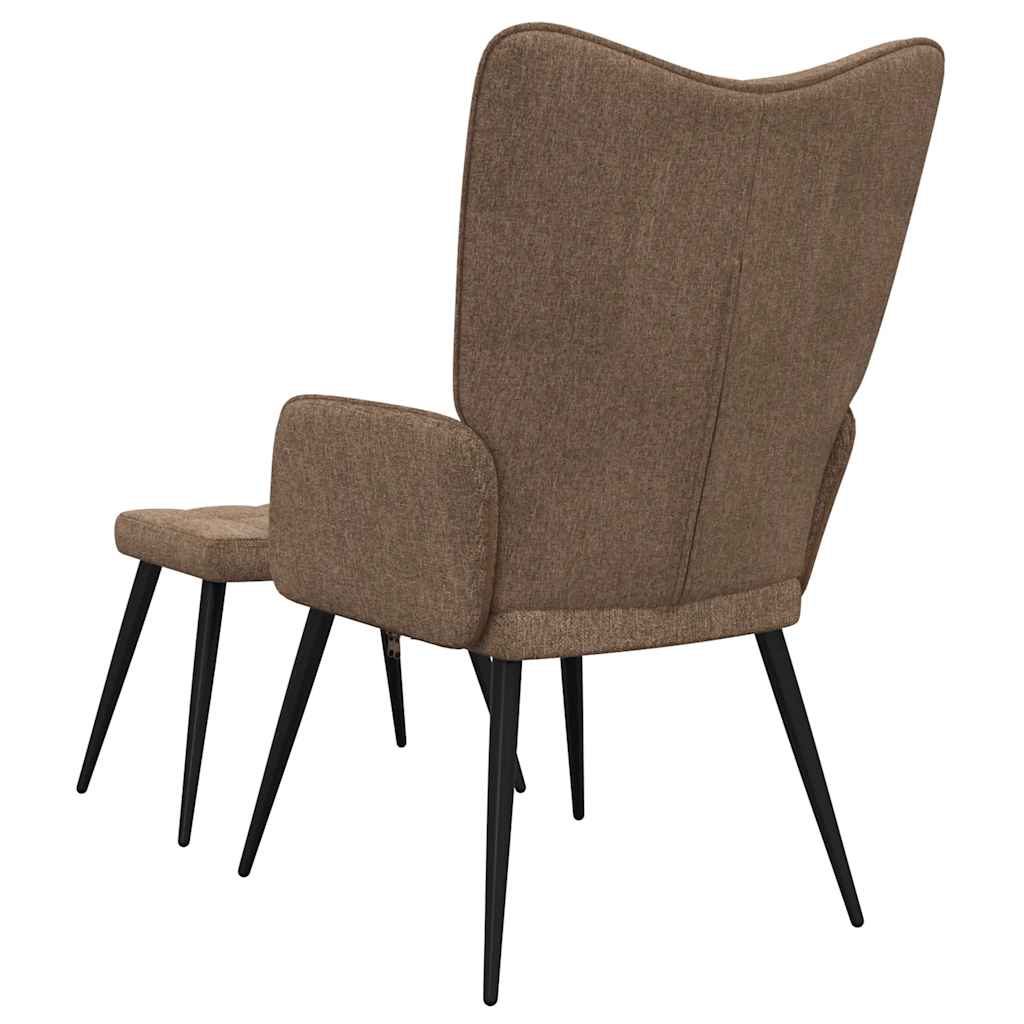 Recliner with footrest, brown, fabric