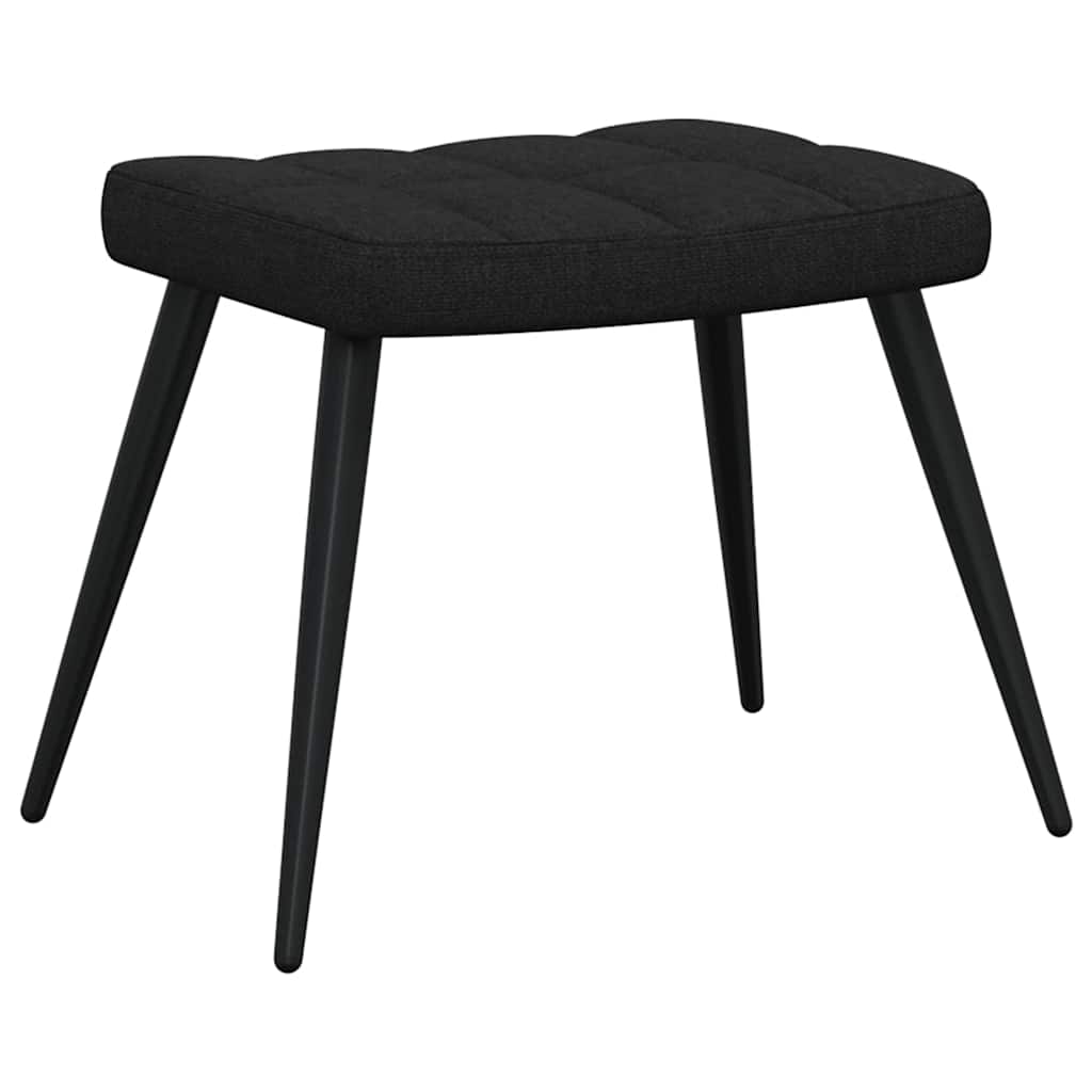 Relaxing chair with footrest, black, fabric