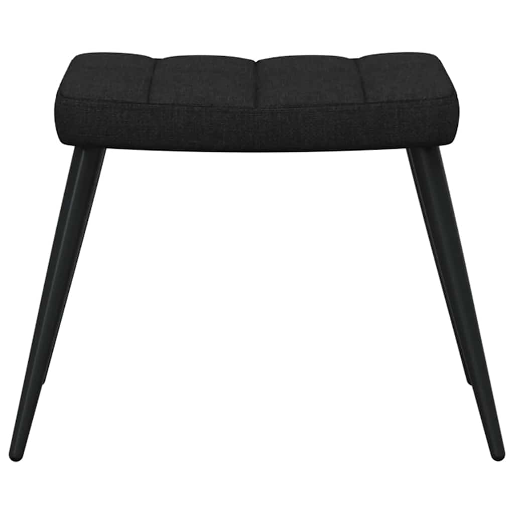 Relaxing chair with footrest, black, fabric