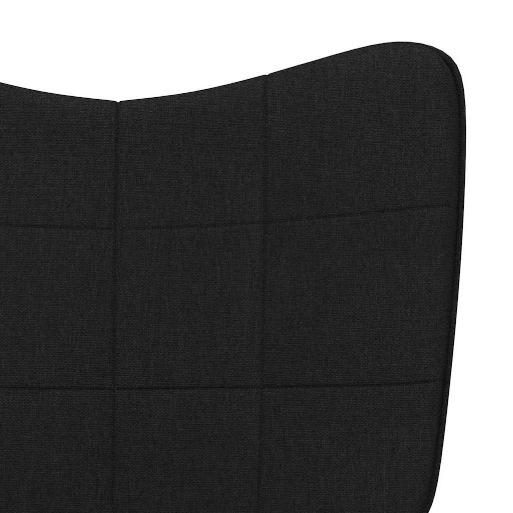 Relaxing chair with footrest, black, fabric