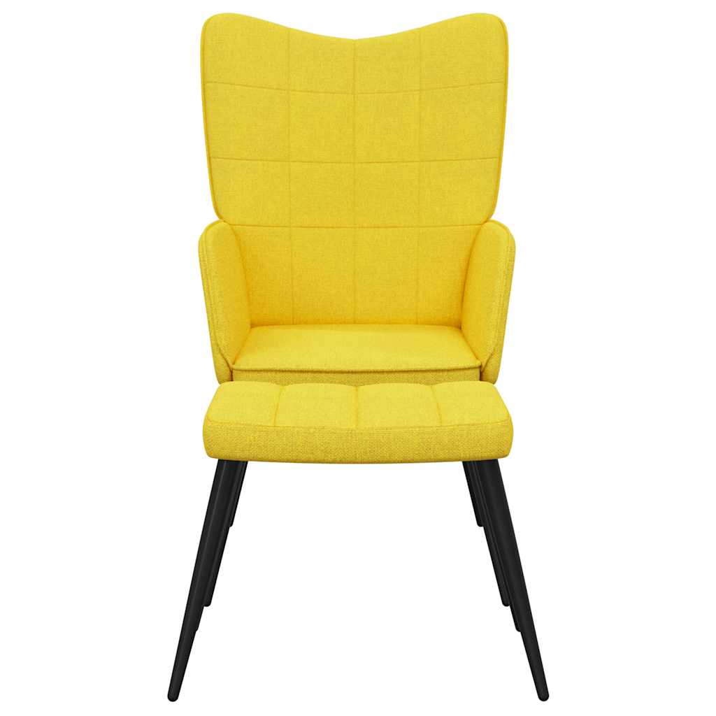 Mustard fabric recliner with footrest