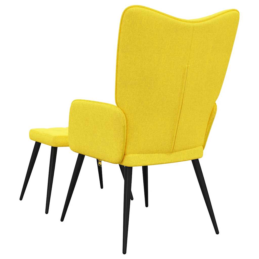 Mustard fabric recliner with footrest