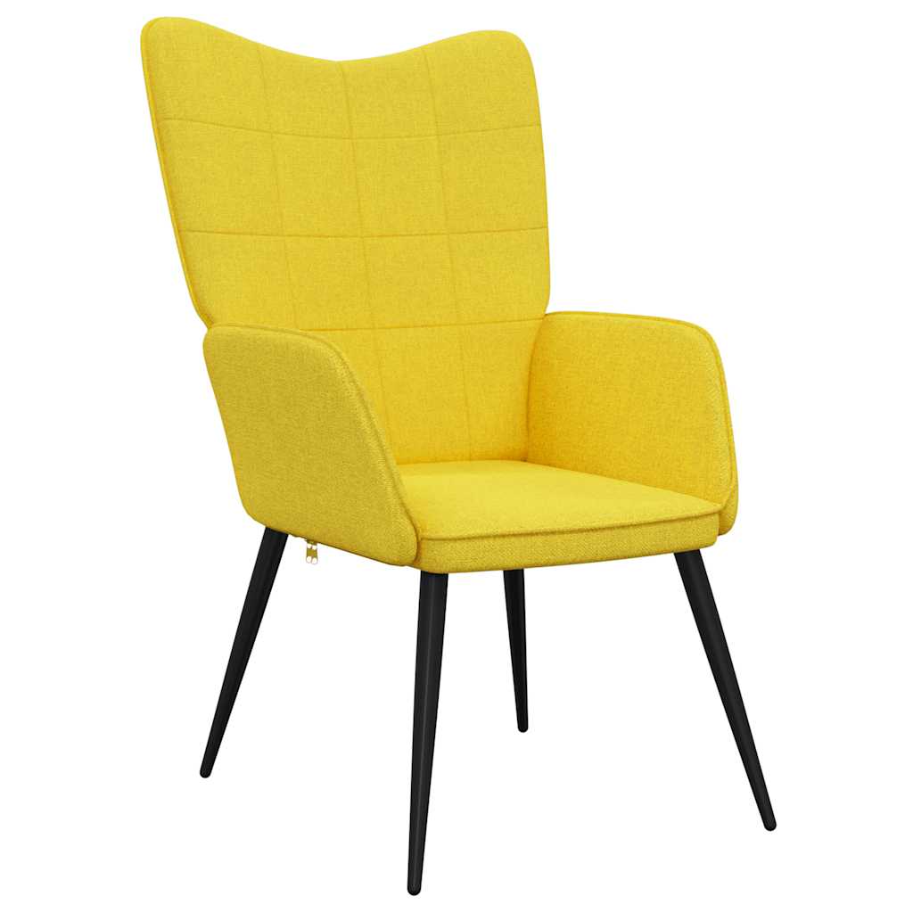Mustard fabric recliner with footrest