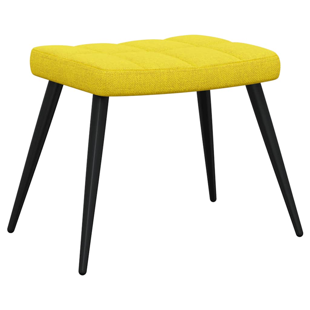 Mustard fabric recliner with footrest